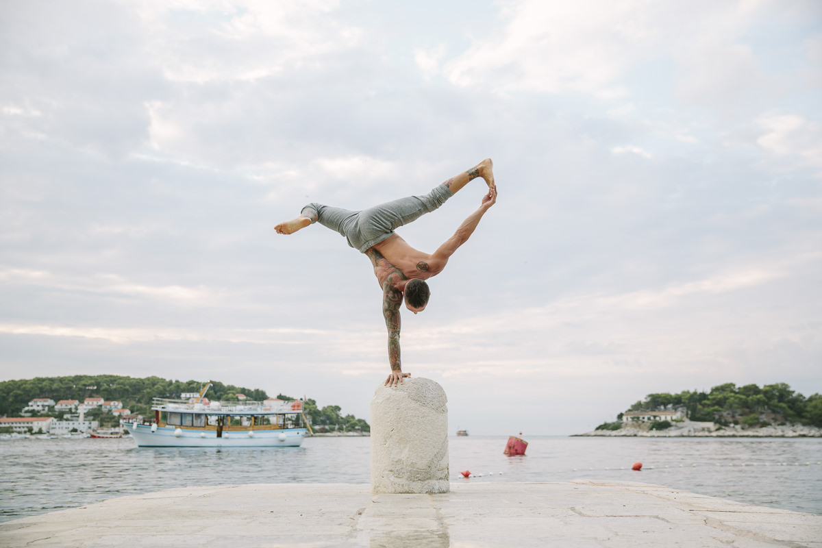 yoga portrait of Dylan Werner striking a yoga pose