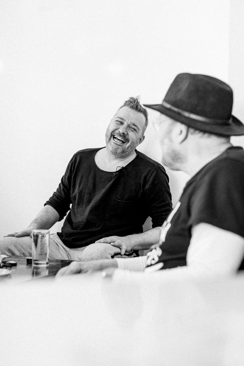 Interviewfoto von den Kölner Musikern Franz Martin Willizil und Martin Bechler