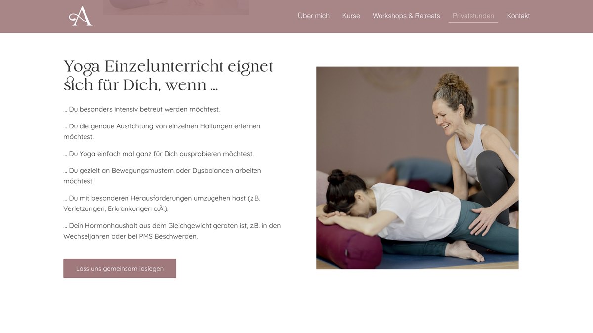Website Fotos für die Yoga Lehrerin Andrea Zettl | Foto: Hanna Witte