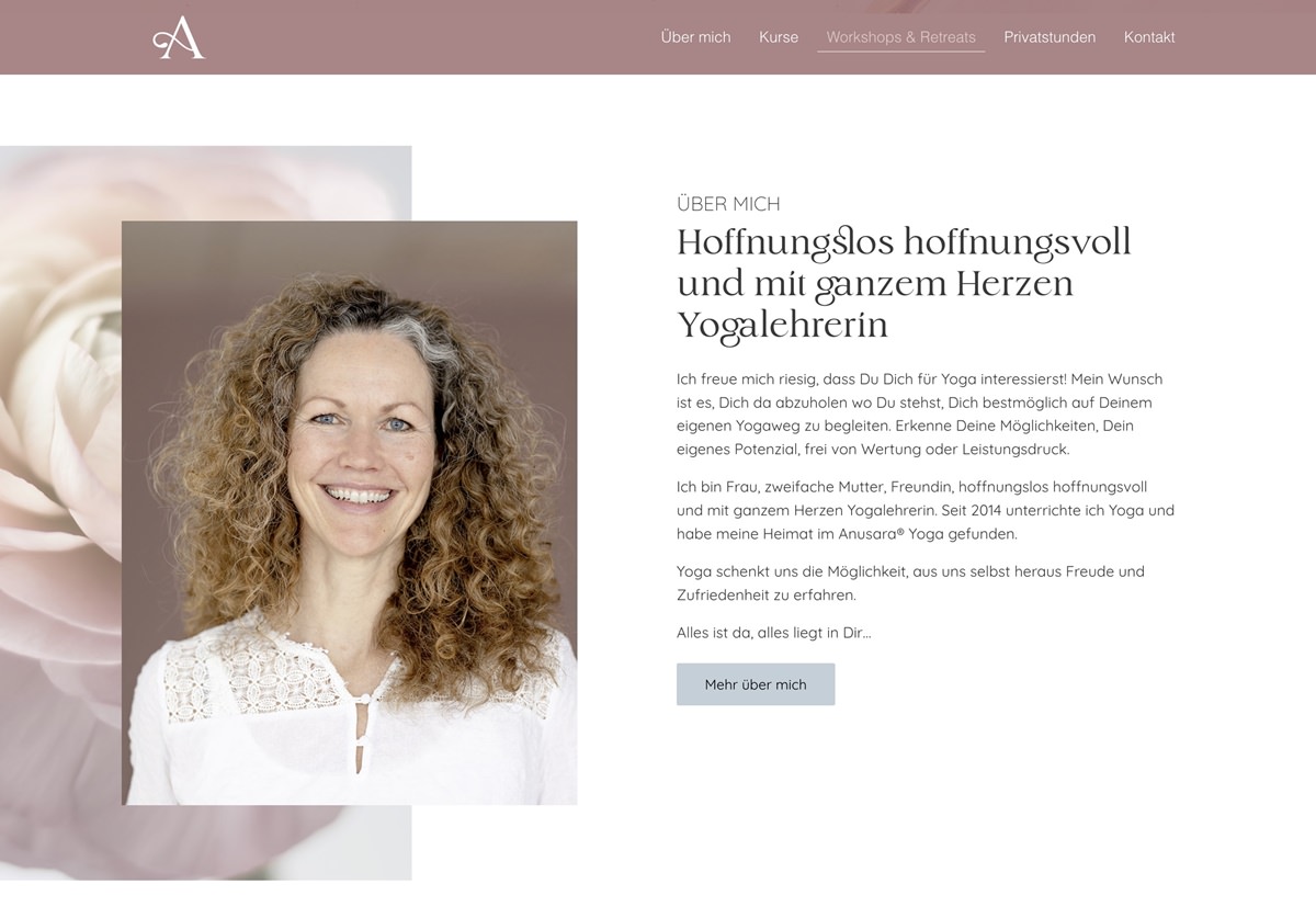 Website Fotos für die Yoga Lehrerin Andrea Zettl | Foto: Hanna Witte