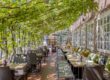 Terrasse mit einem Dach aus Weinreben im Romantik Hotel Reichshof | Foto: Hanna Witte